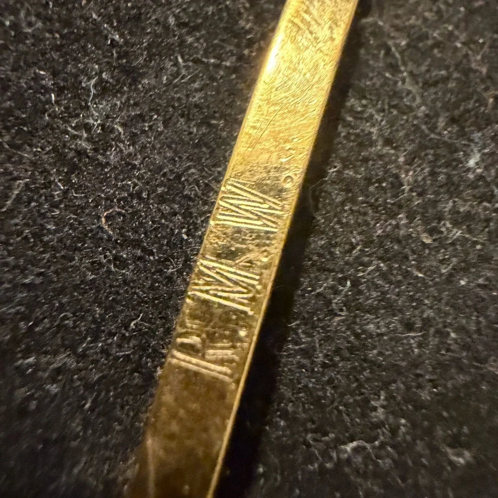 Vintage Gold-filled ID Bracelet – Etched Bar Link Design